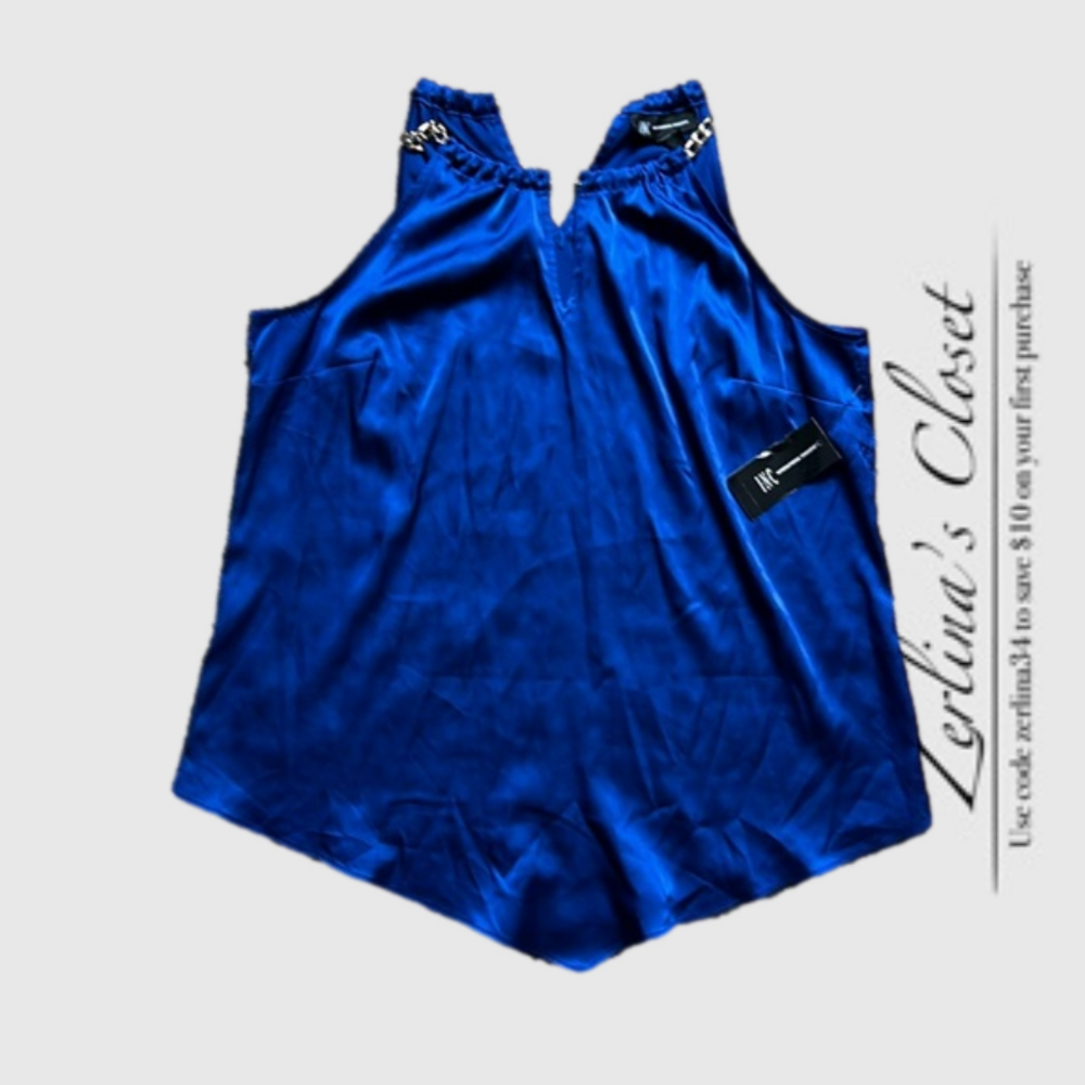 Bright Blue INC Sleeveless Chain Top M - Picture 8 of 8